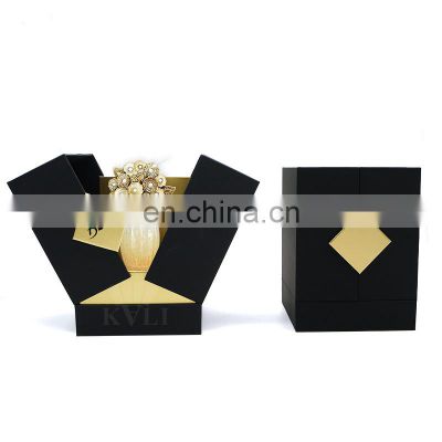 Luxury paper empty perfume bottle boxes round tube perfume gift box packaging