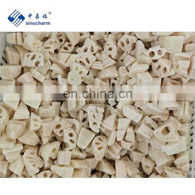 Sinocharm BRC Approved 6-9g/pc Lotus Root Cut Frozen IQF Lotus Root Chunks