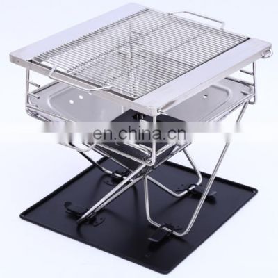 Outdoor Camping Grill BBQ Foldable Stainless Steel Parrilla De Barbacoa Cast Iron BBQ Grill