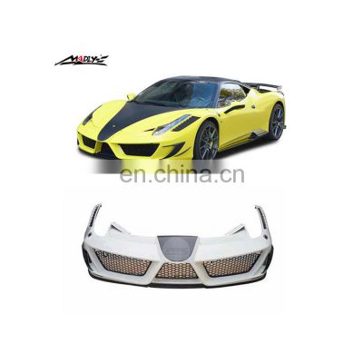 Madly F458 body kits factory for Ferrari F458 Front Bumper Rear Bumper Fenders Hood MY style