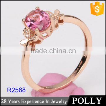wholesale gold filled jewelry rose gold alphabet tourmaline ring 2016