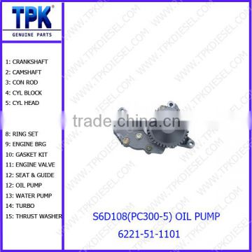 S6D108 SA6D108 OIL PUMP 6221-51-1101