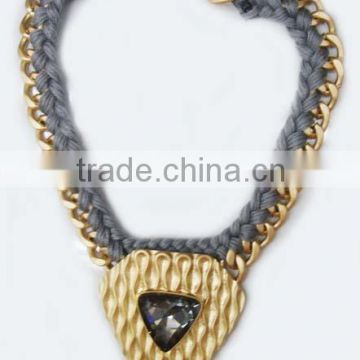 New Arriving Style Casting and Cotton thread Fashion Jewelry Necklace