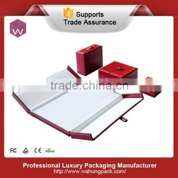plastic with good red PU leather jewel box