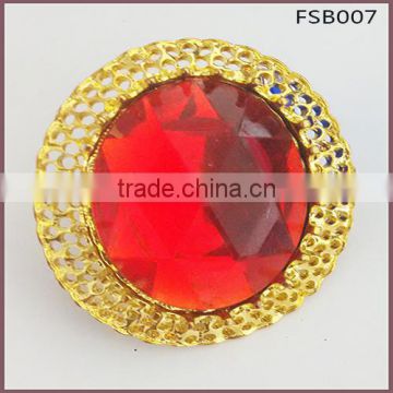 Big Single Diamond Red Alloy Party Ring