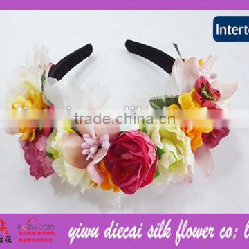 Colorful Flower Decorated with 2.5 CM Wide Plastic band Hairbands