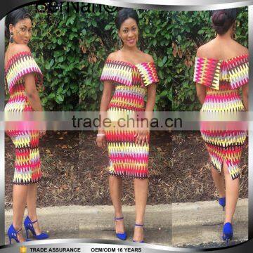 Women Wear Fashion Dashiki African Off Shoulder Dress For Ladies