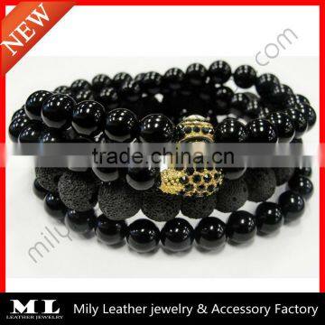 2014 Hot Sale The New Black Onyx Collection Bead Bracelet MLAS-025