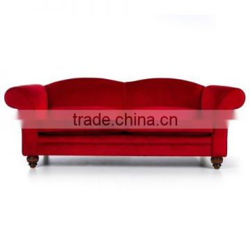antique red velvet sofa HDS1358