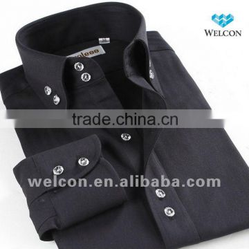 100% cotton stylish European style long sleeve latest design fashion brand business dress men black shirt