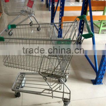Popular European Supermarket Handy 90L Shopping Cart Metal Shopping Trolley