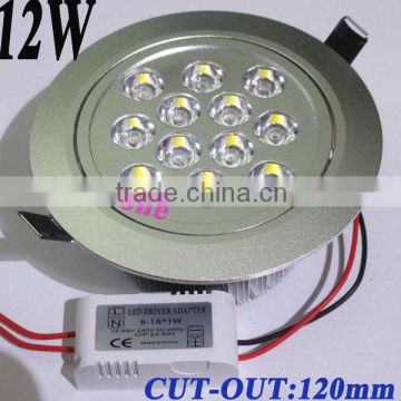 12W LED downlight 100-110LM/W ,2 year warranty,12*1w led downlight