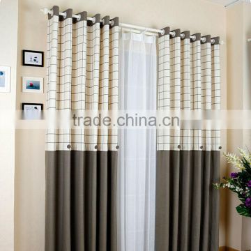 2016 cheap hotel linen square yarn dyed curtain drapery with top grommet drape
