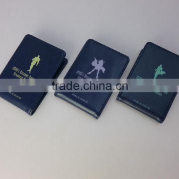 good quality two-fold PU card holder with inside cear PVC slots