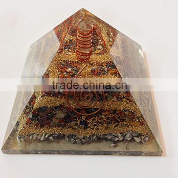 Energetic Multistone Orgonite Big Size Pyramid With Crystal Point : Wholesale Orgonite Crystals