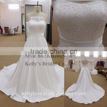 2015 fashion wedding gown new style with crystal emb