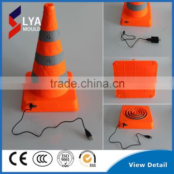 Convenient led light collapsible traffic cone