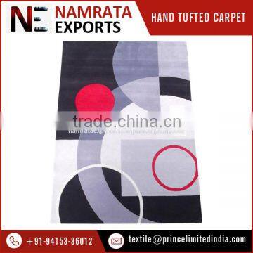 Standard Design Hand Tufted Cut Pile Grey/ Red Wool Viscose Carpet