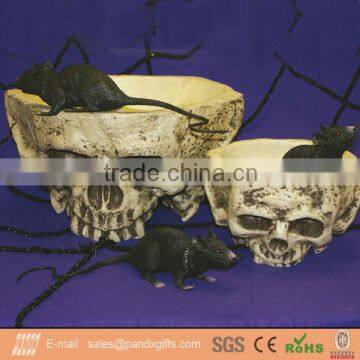 HALLOWEEN SKULL BOWL 7"X9" STYROFOAM CANDY HOLDER