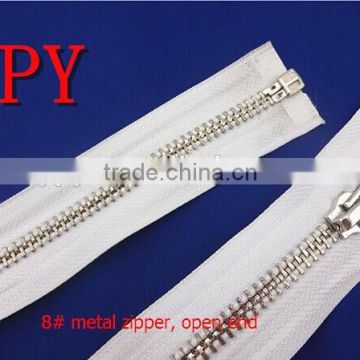 8# Fashion Metal Zipper With Open End For Lady Coat