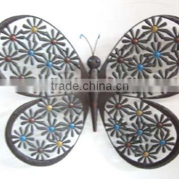 home garden PATIO OUTDOOR decor wall hanging big metal crafts wrought iron butterfly wall decor