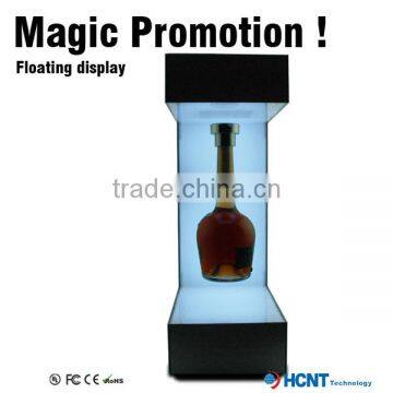 Goog Quality acrylic material Magnetic floating LED wine promotion advertising display