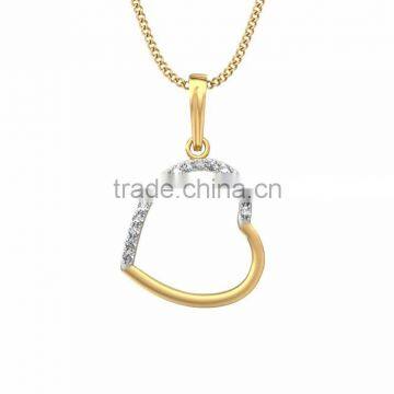 Gold Plated Designer CZ Studded Heart Pendant