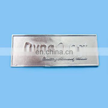 Laser engraved metal brushed silver name badge