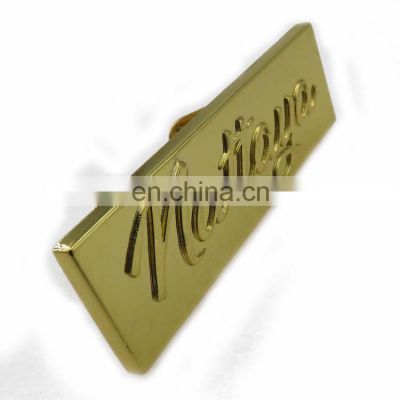 Factory Direct Fashion Design Customized Bag Accessories Engraved Metal Brand Name Plate for Handbags