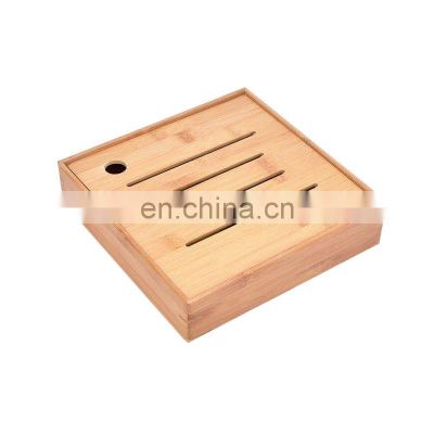 Elegant Design Square Bamboo Snack Serving Tray 4 Compartments Dried Fruit Storage Box with Bamboo Lid pantry organizer