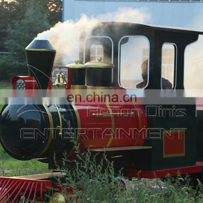 Kiddie most popular amusement railway steel electric fiberglass track train rides for sale