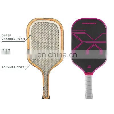 Factory Supply Custom Logo  Available 16mm Thick Durable Propulsion Core Charged Carbon Surface Pickleball Paddles