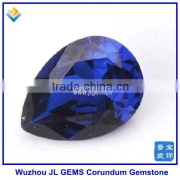 Synthetic Corundum Pear Cut blue sapphire gemstone