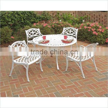 Home Styles 5 Piece Metal Patio Dining Set in White