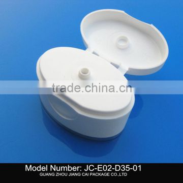 diameter 35mm plastic oval flip top cap for tube