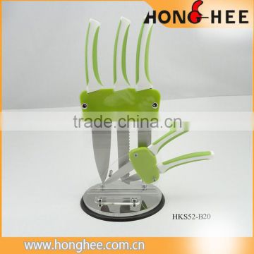 2015 High Quality acrylic stand stainless steel knife set