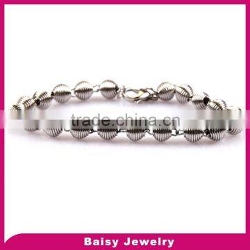 Latest designs cheap stainless steel beaded bracelets for men