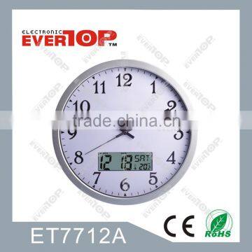 2016 HOT SALES PLASTIC 12 INCH DIGITAL WALL CLOCK ET7712A