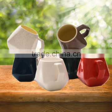 ceramic diamond mug in diamond shape coffee cup