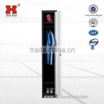 Quality single door clothing metal steel locker with hanger