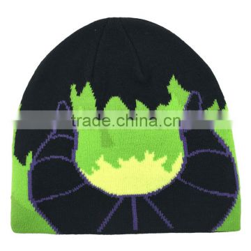 Fashion custom jacquard cheap knitted winter hat, winter cap wholesale from factory.