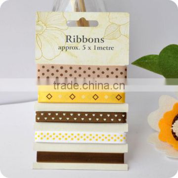 pattern ribbon, grosgrain ribbon ,wedding ribbon set , scrapbooking ribbon, ribbon for bowing