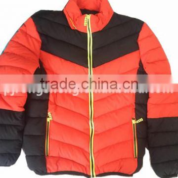 2016 new arrival cotton-padded slim fit mens short black red coat
