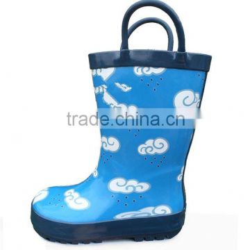 Children's Waterproof Rubber Rain Boots in clouds Patterns