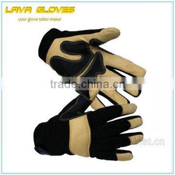 High-end Muti-activity Leather Mechanic Gloves PVC patched palm working gloves