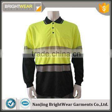 Manufacturer 100% polyester combined-performance safety 3M tape reflective high visibility polo shirt