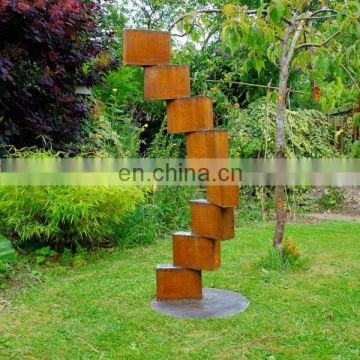 Morden Kinetic Corten Steel Sculpture For Garden