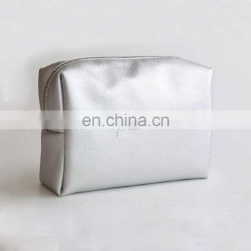Fashionable silver canvas lady cosmetic bag handbag evening bag