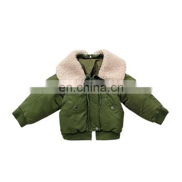 6042 Baby clothes girls lamb wool turndown collar down coat jacket