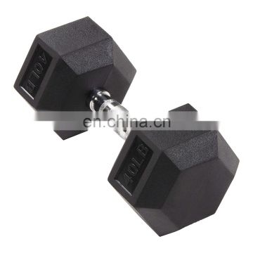 Harbour Gym Hex Rubber Black Iron Dumbbells Weight Lifting Dumbbell Set